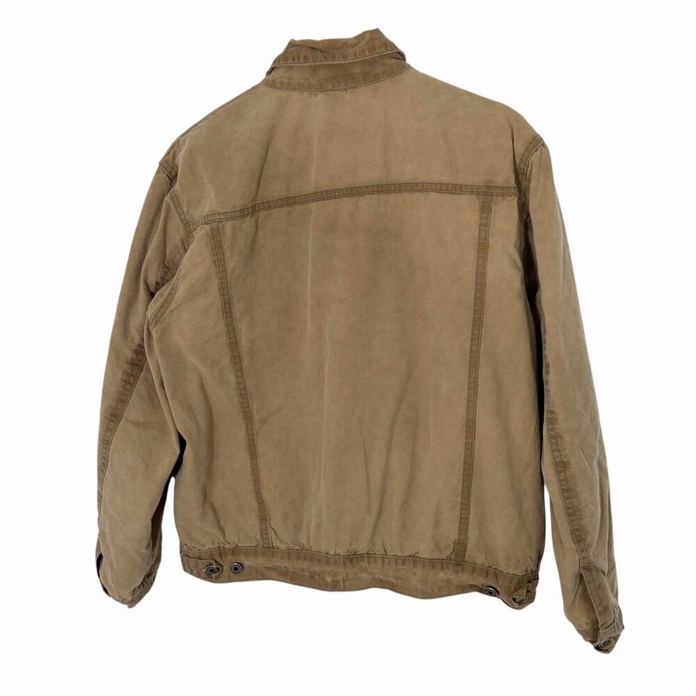 Flint and Tinder USA Made Waxed Trucker Jacket Brown Large Distressed - Picture 7 of 13